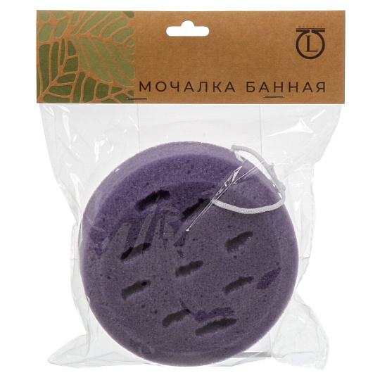 Мочалка банная 13.5х5 см, поролон, с подвесом, в ассортименте, ЮниLook, 361-108