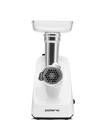 Мясорубка электрическая Polaris, PMG 1852 Rus, 1800 Вт, реверс, 2 кг/мин, пластик, 2 насадки, белая