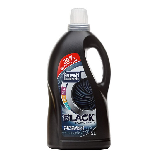 Гель для стирки Freshweek, 2 л, для черного белья, Black защита черного