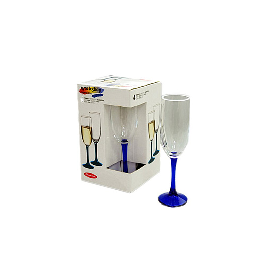Бокал для шампанского Pasabahce Imperial Blue 44819/755163, 4 шт, 155 мл