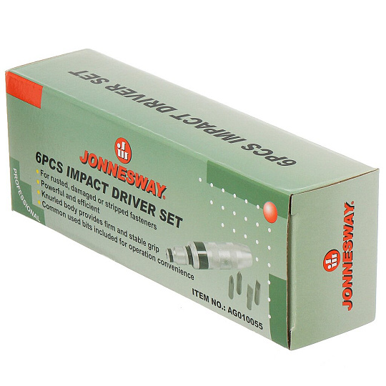 Отвертка ударная, 5 пр, Jonnesway, с насадками, AG010055, кейс