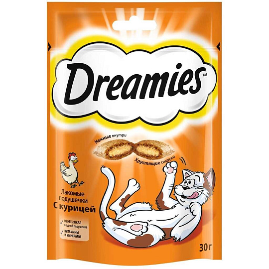 Корм для животных Dreamies, 30 г, для кошек, лакомство, курица, 52761