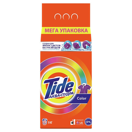 Стиральный порошок Tide, 9 кг, автомат, для цветного белья, Color