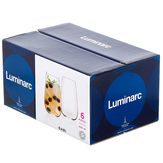Стакан 400 мл, стекло, 6 шт, Luminarc, Габи, высокий, Q0085