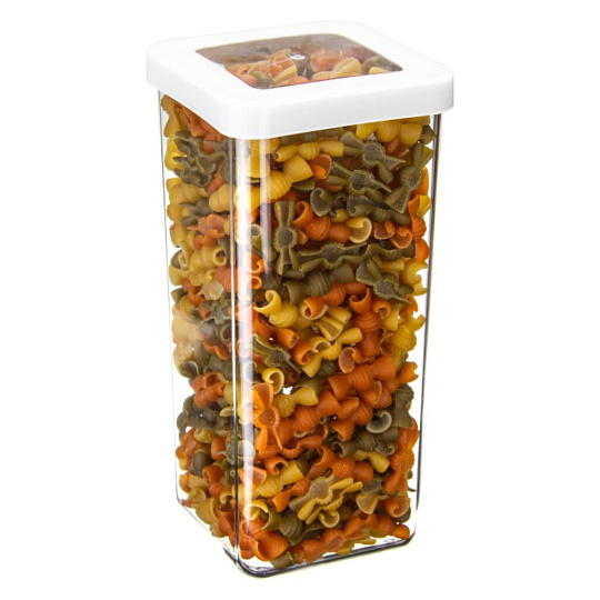 Банка для сыпучих продуктов, пластик, 1.4 л, 10х10х21 см, с крышкой, Idea, Степ, М 1293