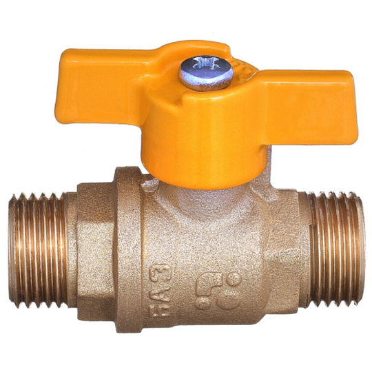 Кран для газа ш-ш, 1/2", ручка-бабочка, БАЗ