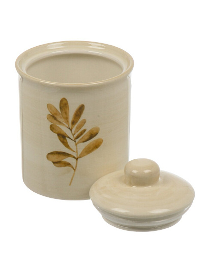 Банка для сыпучих продуктов, доломит, 0.55 л, 10х10х13 см, с крышкой, Daniks, Pollen