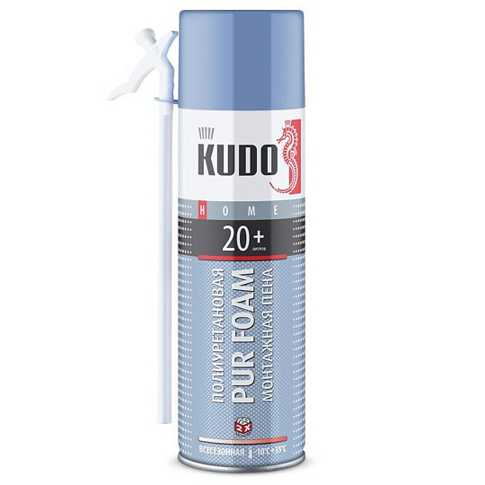 Пена монтажная KUDO, Home 20+, бытовая, 650 мл, всесезонная, KUPH06U20+