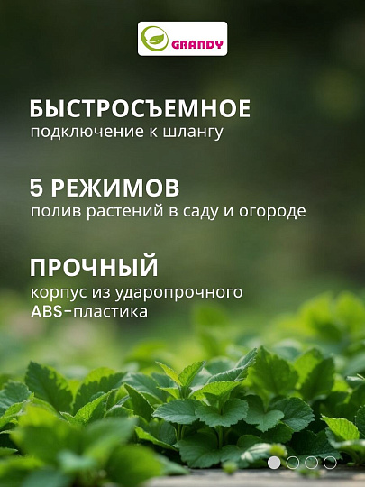 Пистолет для полива 5 режимов, быстросъемный, Grandy, JS-9306