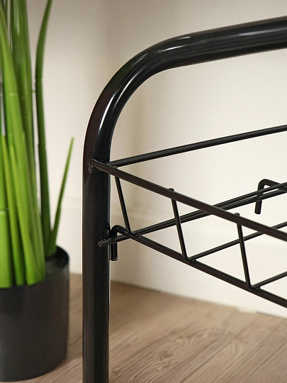 Полка для обуви, металл, 4 секции, 46х28х70 см, разборная, черная, Nika, ЭТ2/Ч