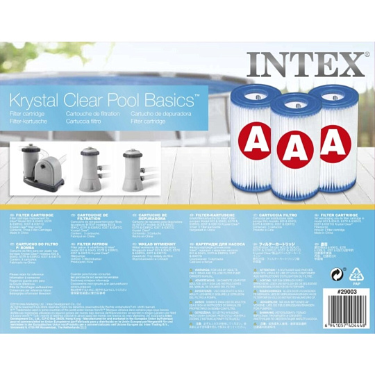 Картридж 10.5х20 см, 3 шт, к фильтр-насосу 28604, 28638, 28636, 28672, Intex, A, 29003