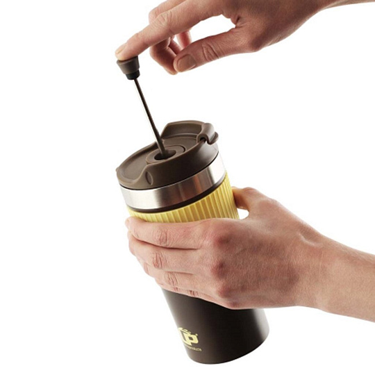 Термокружка нержавеющая сталь, пластик, 350 мл, LaPlaya, On Move, колба нержавеющая сталь, желтая, 80319