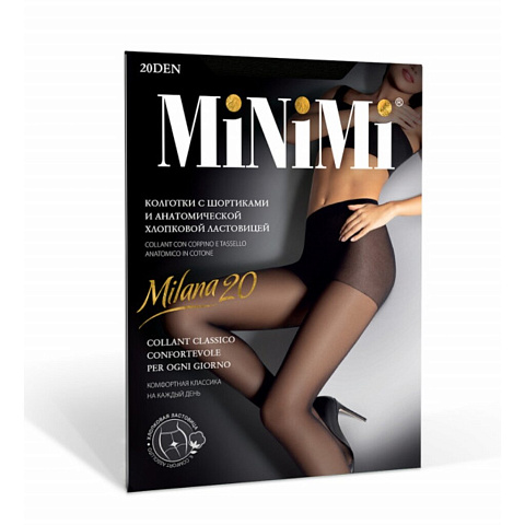 Колготки Minimi, Mini Milana, 20 DEN, р. 4, nero, шортики