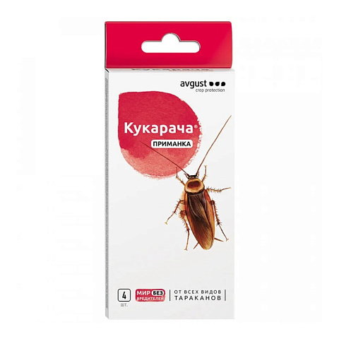 Инсектицид Кукарача, от тараканов, приманка, 4 шт, 1.5 г, Avgust