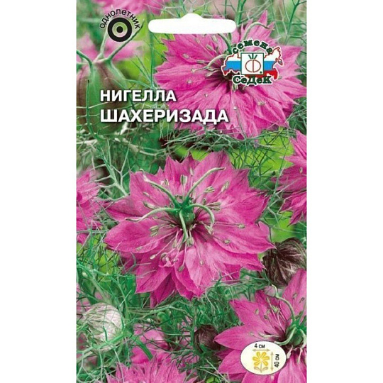 Семена Цветы, Нигелла, Шахеризада, цветная упаковка, Седек