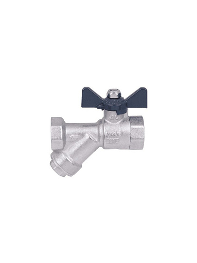 Кран для воды с фильтром 1/2'', г-г, ручка-бабочка, AquaLink