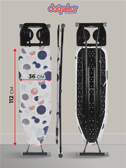 Доска гладильная 112х36 см, Диана, подставка для утюга, Dogrular, в ассортименте