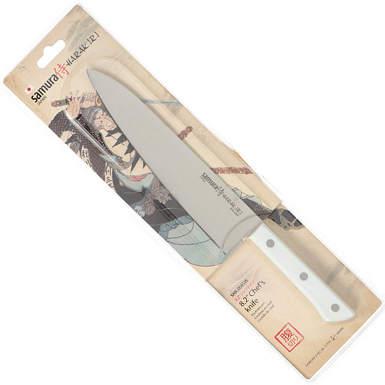 Нож кухонный Samura, Harakiri, шеф-нож, нержавеющая сталь, 20.8 см, рукоятка ABS пластик, SHR-0085W/K