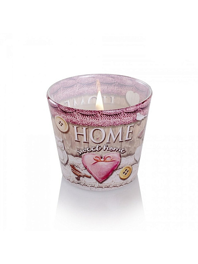 Свеча ароматизированная, 8х7.5 см, в стакане, Bartek Candles, Дом милый дом