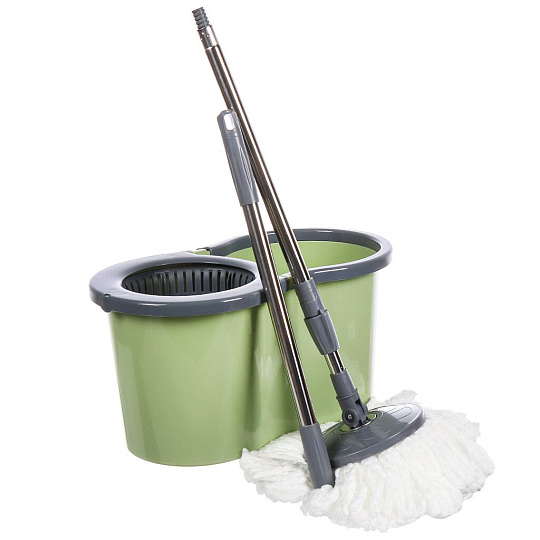 Набор для уборки ведро с отжимом, швабра МОП, оливковый, Verde, SPIN MOP, 37995