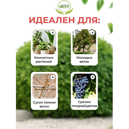 Секатор для весенней и осенней обрезки деревьев, 280 мм, Инструм-Агро, СТ-18, рукоятка резина, 010107-1