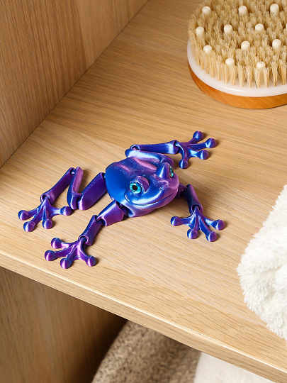 Подвижная 3D фигурка декоративная, 15х14 см, Лягушка