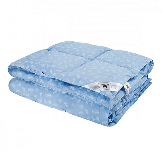 Одеяло евро, 200х220 см, Прима, пух 65% + перо 35%, всесезонное, чехол хлопок, кант, Belashoff