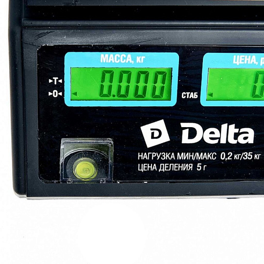 Весы торговые Delta, 10 Вт, 33х23 см, до 35 кг/ 5 г, ТВН-35