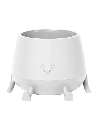 Кашпо пластик, 0.6 л, 11.1х11.1х8.8 см, универсальное, белое, La Decoro, Мистер Грин, КШ-1842