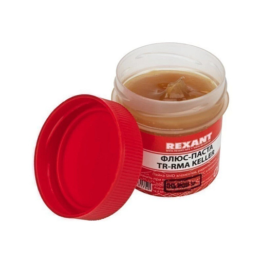 Флюс для пайки Rexant, TR-RMA Keller, 20 мл, банка, паста, 09-3691