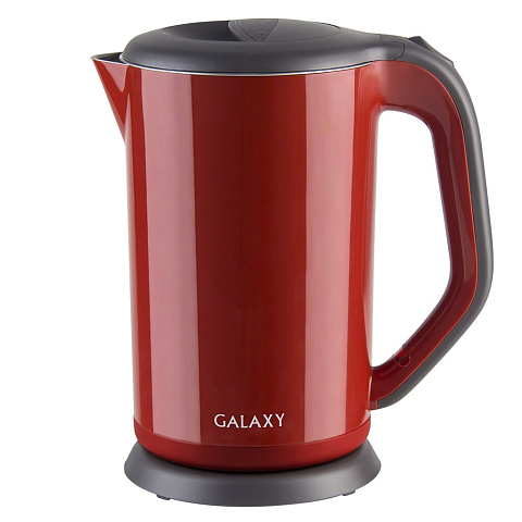 Чайник электрический Galaxy Line, GL 0318, красный, 1.7 л, 2000 Вт, скрытый нагревательный элемент, металл