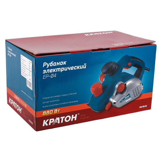 Электрорубанок Кратон, EP-04, 880 Вт, 16000 об/мин, 82 мм, 3 мм