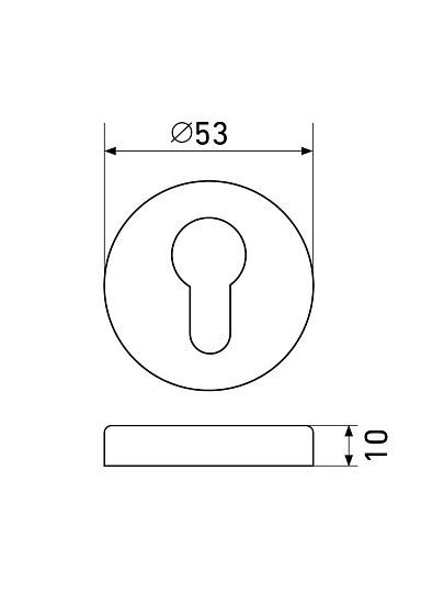Накладка цилиндровая, Стандарт, 0200 Black Inox, черная, 14 877
