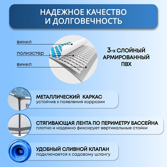 Бассейн каркасный Bestway, 457х122 см, Steel Pro Max, 56438, фильтр-насос, лестница, тент, 16015 л