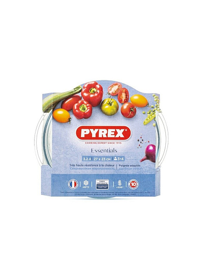 Кастрюля жаропрочное стекло, 3.2 л, стекло жаропрочное, Pyrex, Essentials, 208A000N/2022