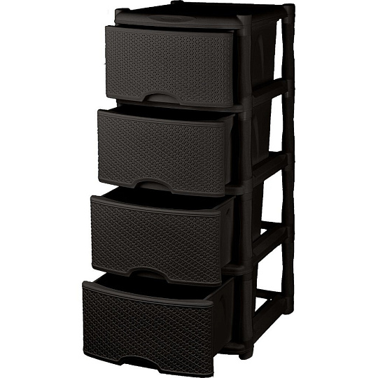 Комод 4 ящика, Rattan, 48х41х94.5 см, темный каштан, KL377312011, Keeplex