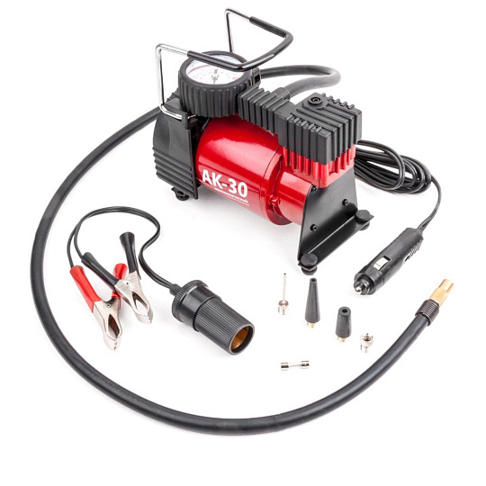 Компрессор автомобильный Autoprofi, AK-30, 30 л/мин, 12 В, 7 атм, 120 Вт, к прикуривателю, с манометром, шланг 1м, AK-30