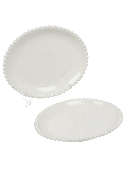 Тарелка обеденная, фарфор, 2 шт, 23 см, овальная, Pearl, Lefard, 761-108