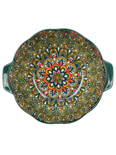 Салатник керамика, 1.2 л, 24х20 см, Самарканд, Y4-9770, зеленый