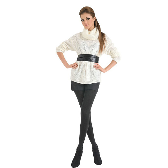 Колготки Teatro, Cotton Flower, 150 DEN, р. 3, nero/черные, без шортиков, с укрепленным мыском