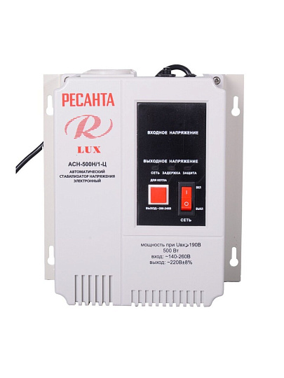 Стабилизатор напряжения Ресанта, Lux, АСН-500Н/1-Ц, 0.5 кВт, 140-260 В, 63/6/39