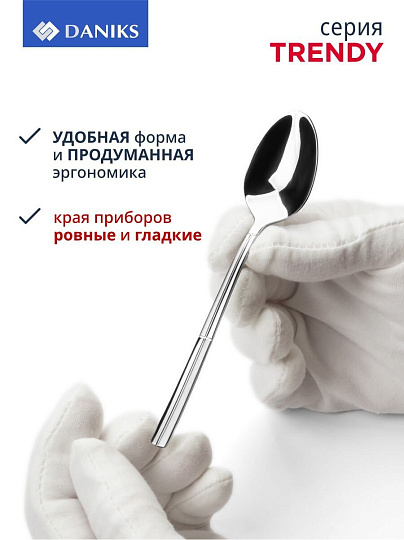 Набор столовых приборов нержавеющая сталь, 24 предмета, Daniks, Trendy