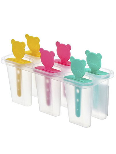 Форма для мороженого и фруктового льда Мишки, 19х7х7.8 см, пластик, Y4-6496