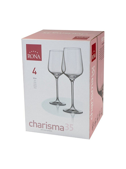 Бокал для вина, 350 мл, стекло, 4 шт, Rona, Charisma, 900-489