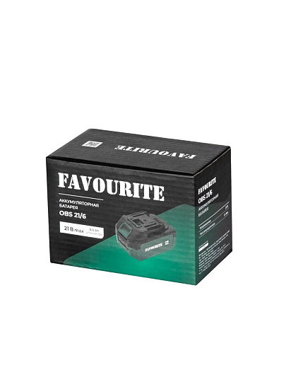 Батарея аккумуляторная 6000 мА·ч, Li-Ion, 21 В, Favourite, OBS 21/6, 150002216