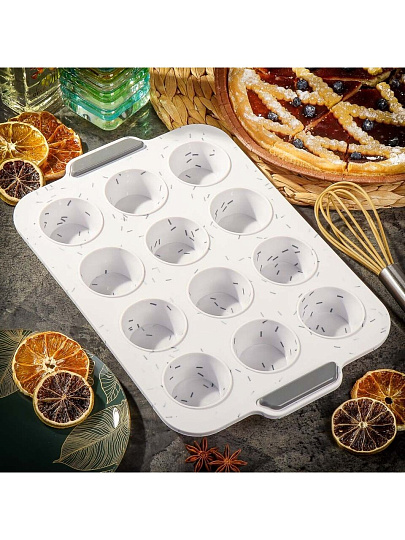 Форма для запекания силикон, 32.5х20.5х2.2 см, 0.2 л, прямоугольная, мрамор, Daniks, Emerald, JA2022107