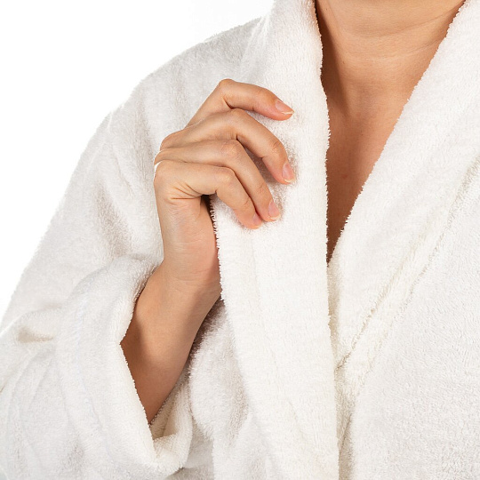 Халат женский, махровый, 100% хлопок, молочный, M-L, 46-48, Silvano