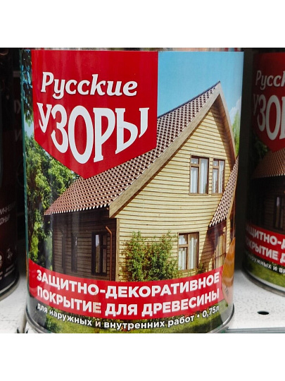 Защитно-декоративное покрытие Русские узоры, для дерева, тик, 0.7 л