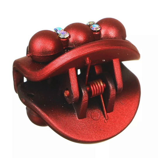 Заколка-краб для волос Beriotti, 845, 3 см, пластик, в ассортименте, с декором, 356-845