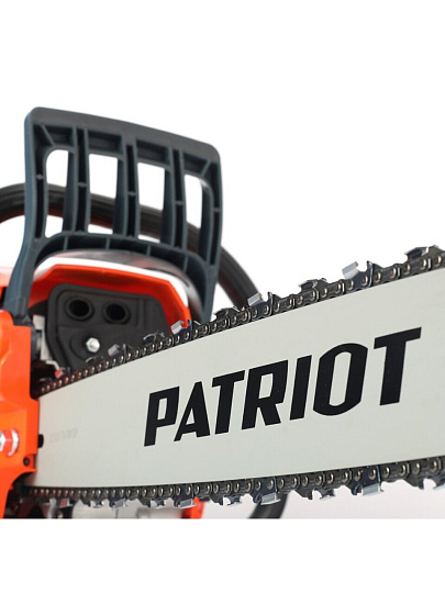 Пила цепная бензиновая, Patriot, 2.9 л.с., 2100 Вт, длина шины 45 см, шаг цепи 0.325 дюйм, 72 звена, PT 4518, 220105550
